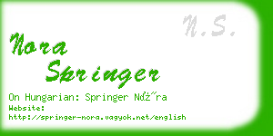 nora springer business card
